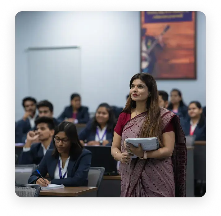 Admissions team discussion on MBA eligibility criteria including CAT, XAT, NMAT, and CMAT scores at Narayana Business School Ahmedabad